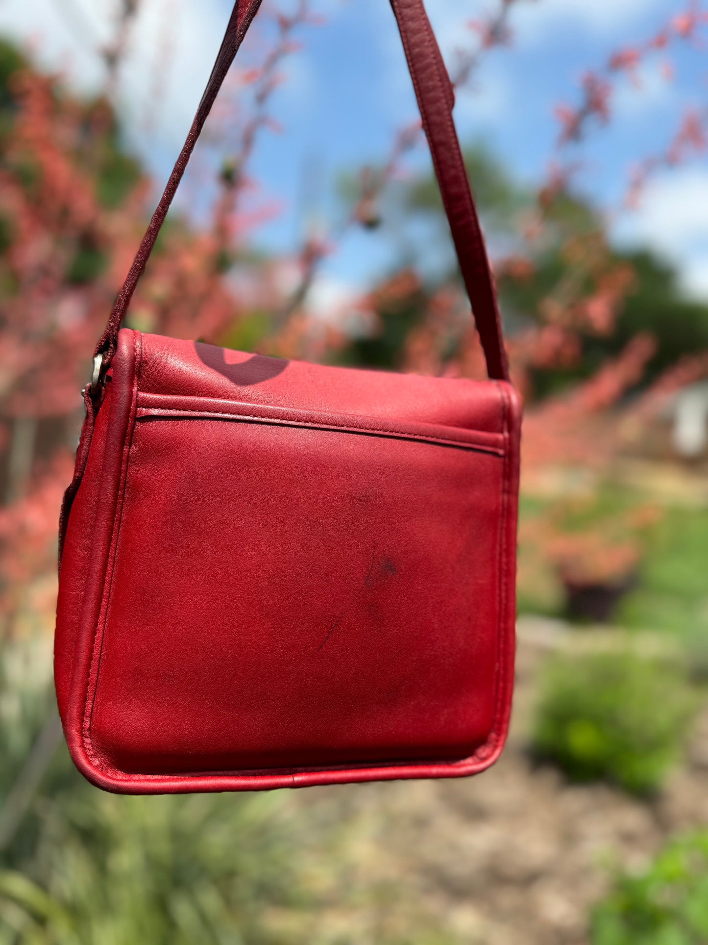 Red Vintage Coach Companion Flap 9076 w/Hangtag!