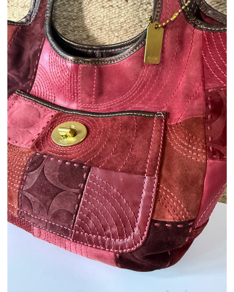 Vintage Coach Patchwork Suede Ergo Large Hobo CBZ53