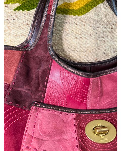 Vintage Coach Patchwork Suede Ergo Large Hobo CBZ53
