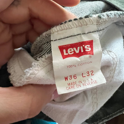 Vintage Levi's 550 Orange Tab Dark Green Jeans W36 L32