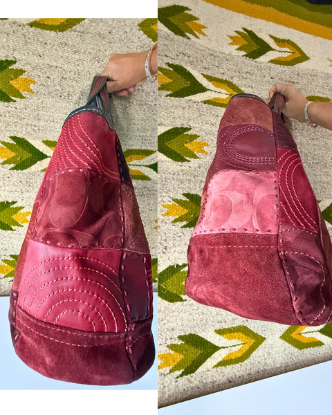 Vintage Coach Patchwork Suede Ergo Large Hobo CBZ53