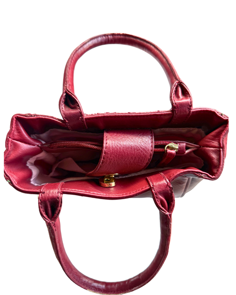 Liz Claiborne Top-Handle Satchel Bag in Rich Red Burgundy