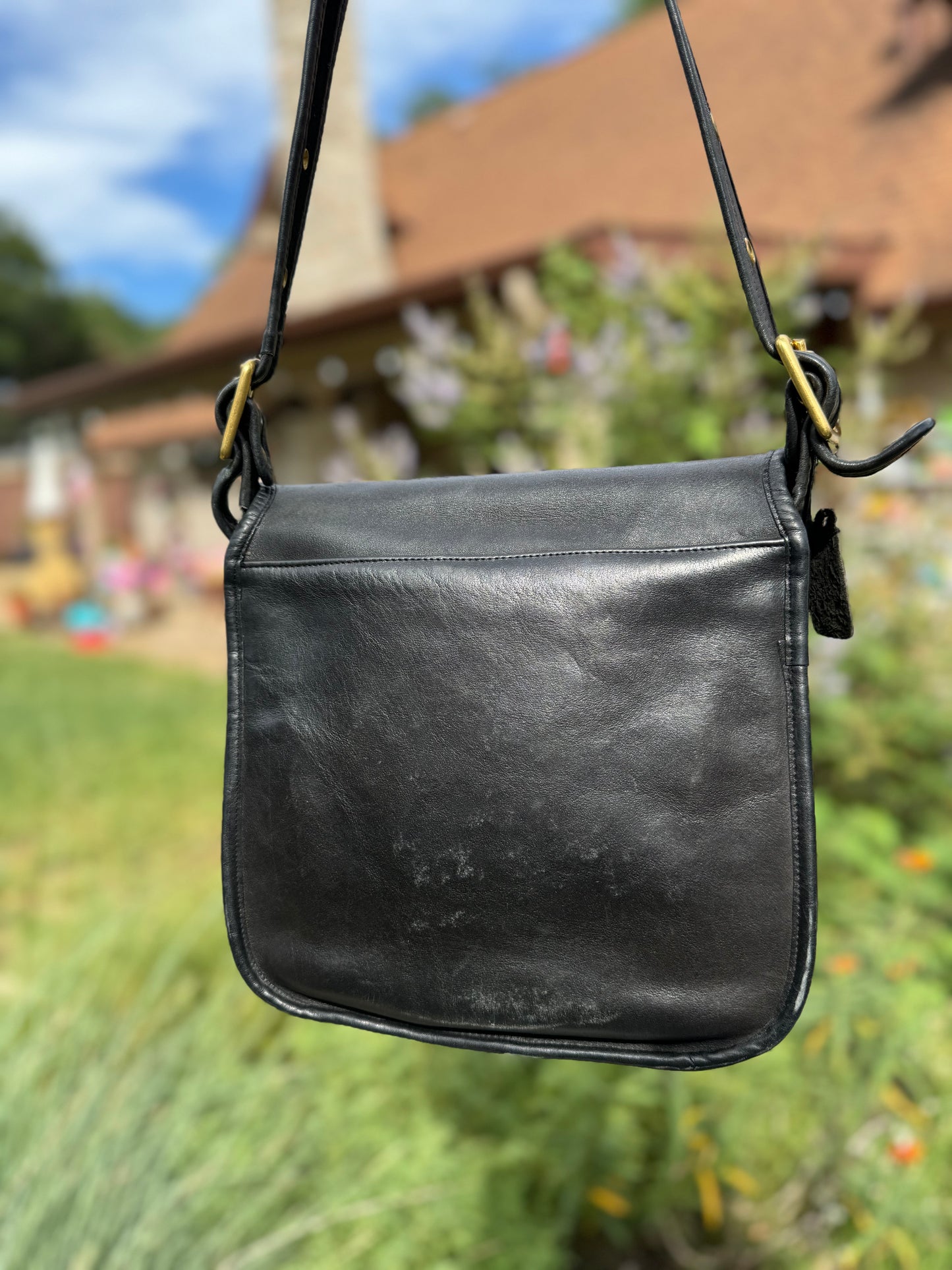 Vintage Coach Black Courier Pouch