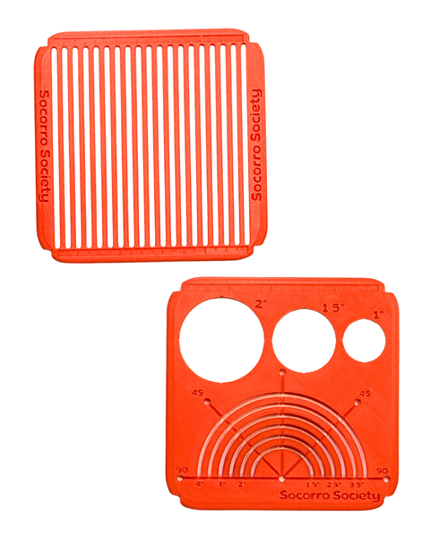 Sashiko Stencil Duo: Grid + Circle Set