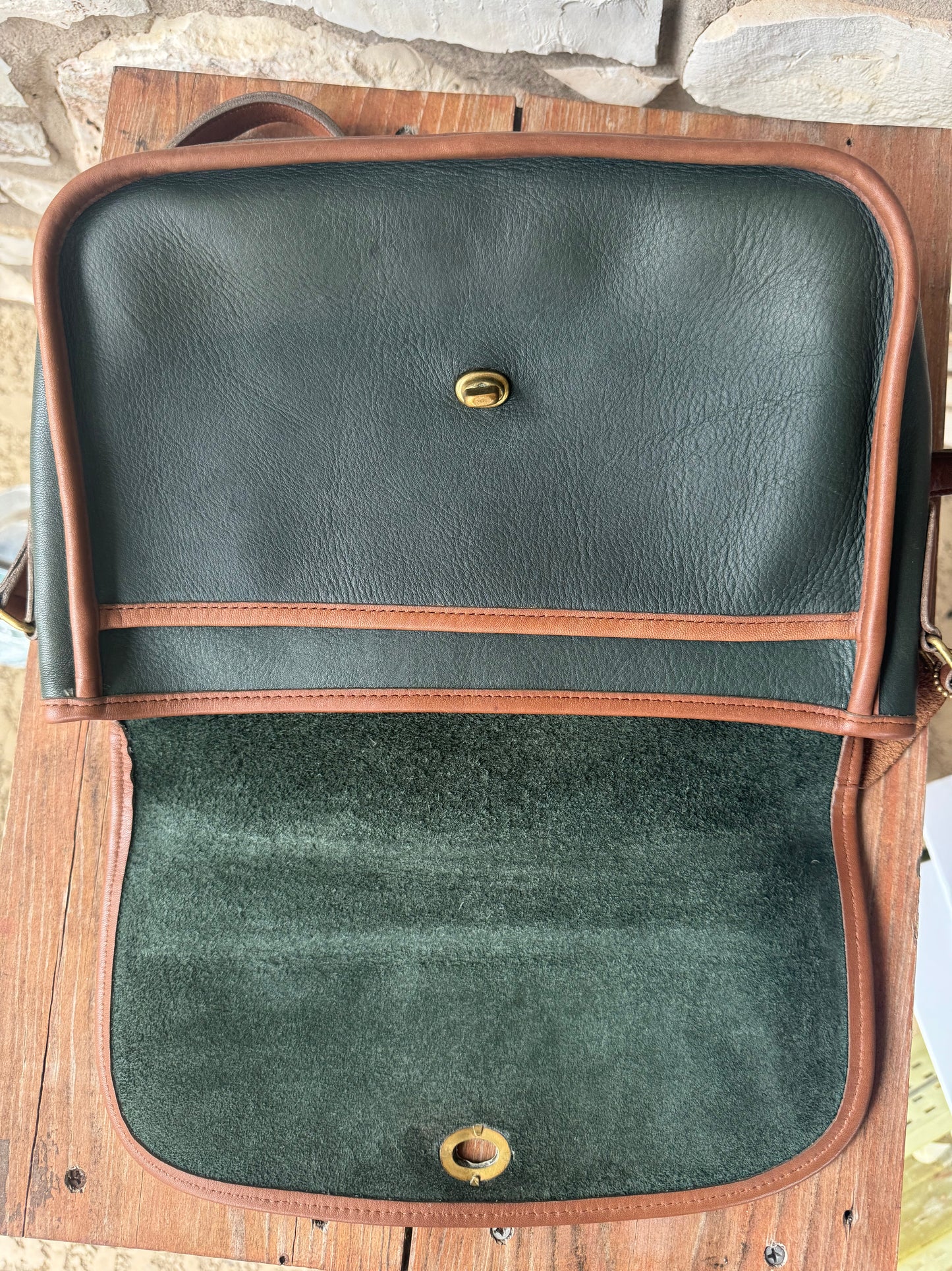 Vintage Coach Spectator City Bag- Forest Green & Tabac w/Hangtag