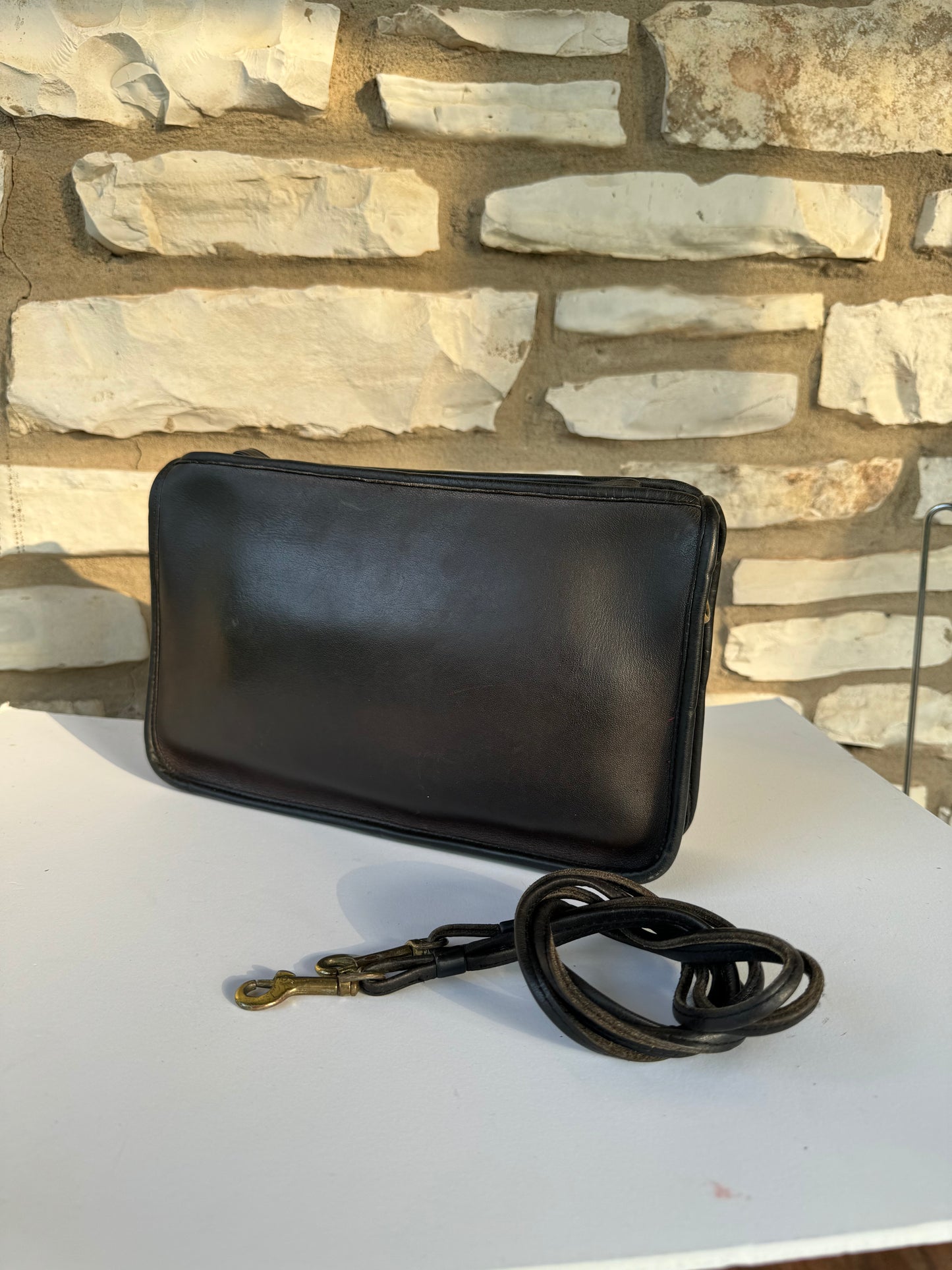 Vintage Coach Mocha Zippered Clutch with Hangtag made in New York City