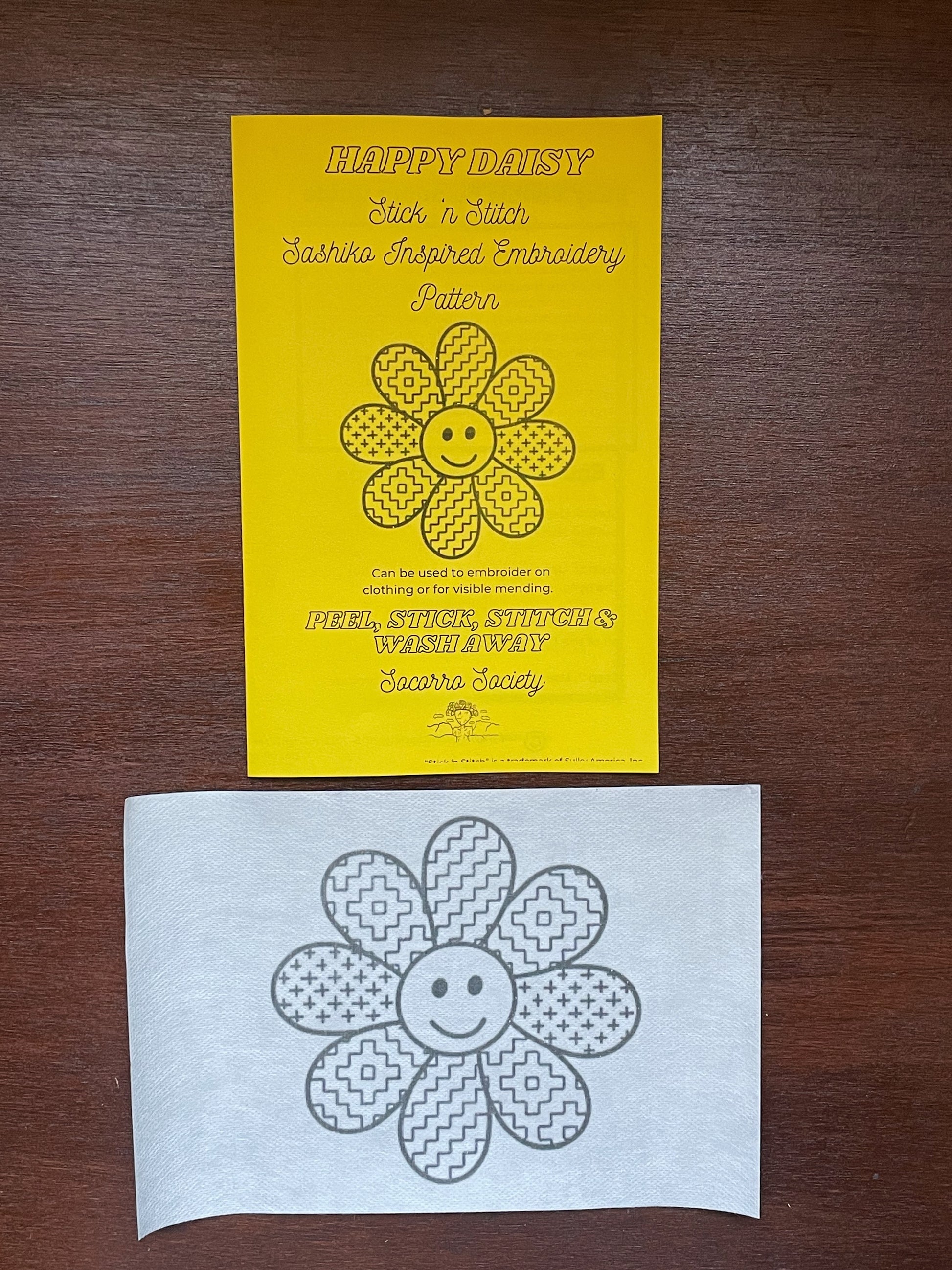 Happy Daisy Stick 'n Stitch Visible Mending Pattern – Socorro Society