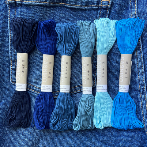Blues Sashiko Thread Bundle