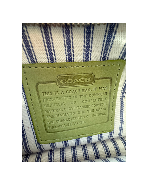 Vintage Coach Lime Green Leather Chunky Case 7165
