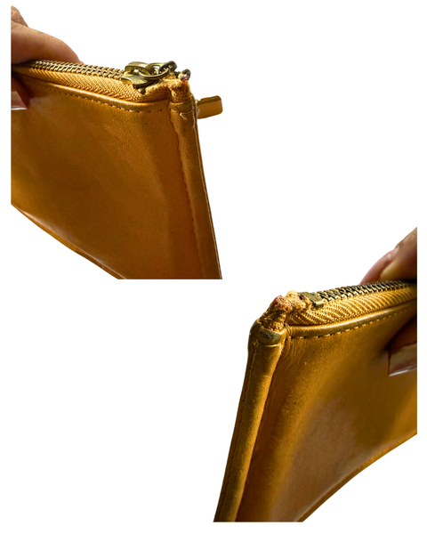 Vintage Coach Yellow Leather Skinny Case | Slim Cosmetic Pouch