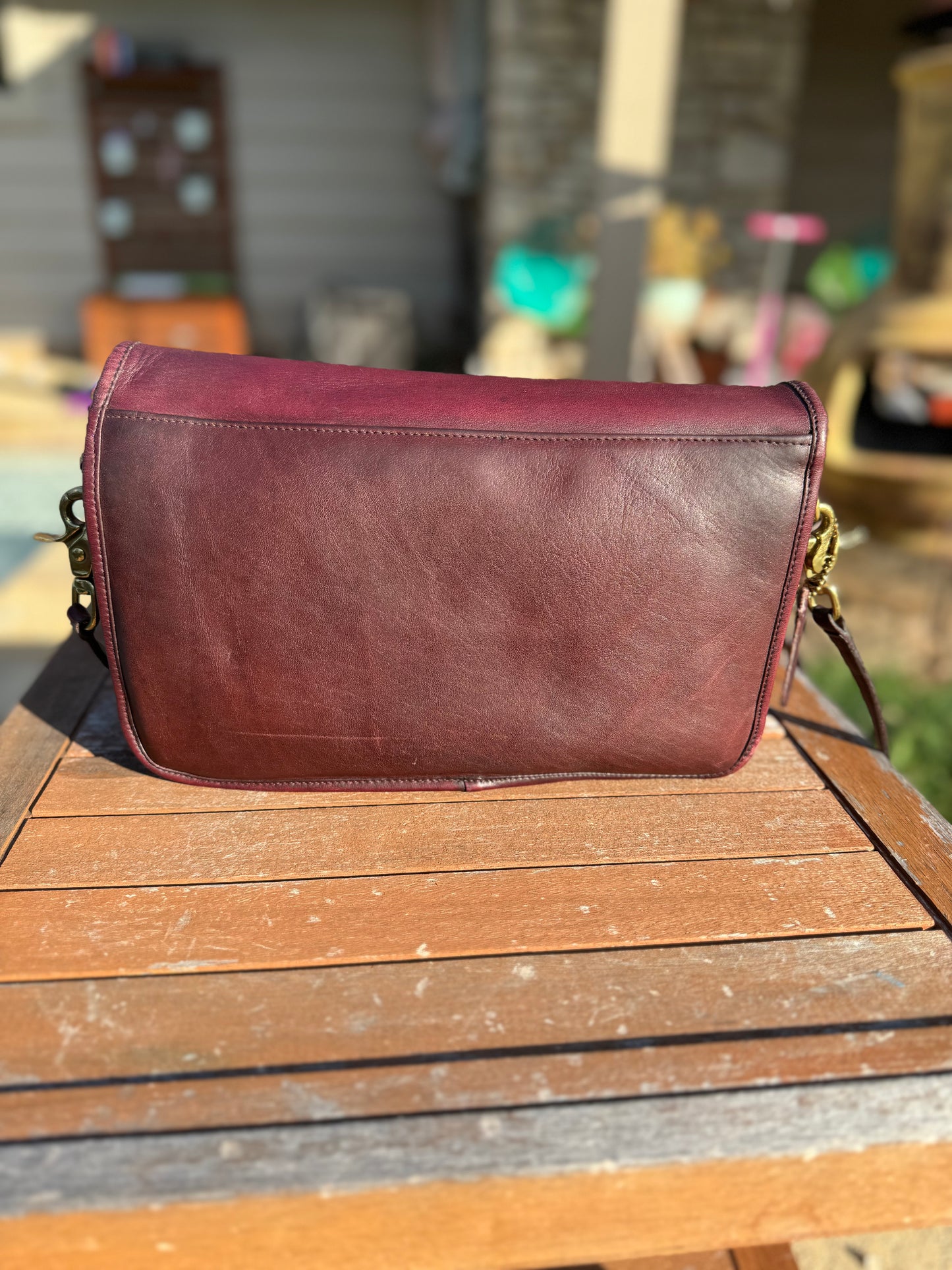 Vintage Coach Burgundy Convertible Clutch made in New York City