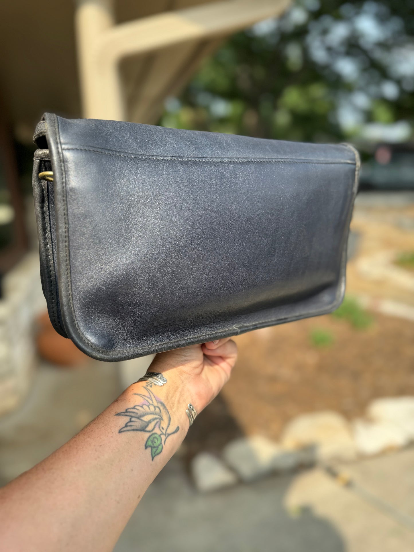 Vintage Coach Navy Convertible Clutch made in Costa Rica