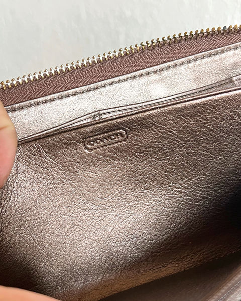 Coach Multi Patchwork Bleecker Accordion Zip Wallet