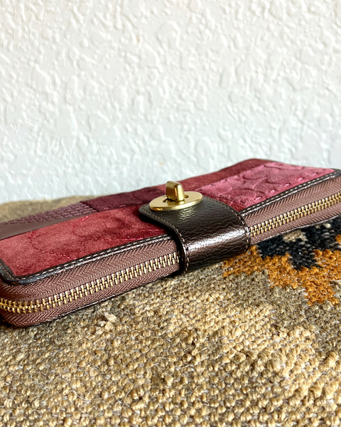 Coach Multi Patchwork Bleecker Accordion Zip Wallet
