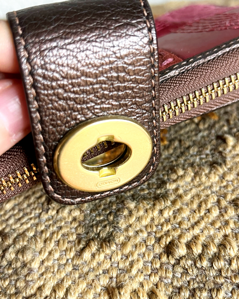 Coach Multi Patchwork Bleecker Accordion Zip Wallet