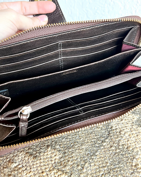 Coach Multi Patchwork Bleecker Accordion Zip Wallet