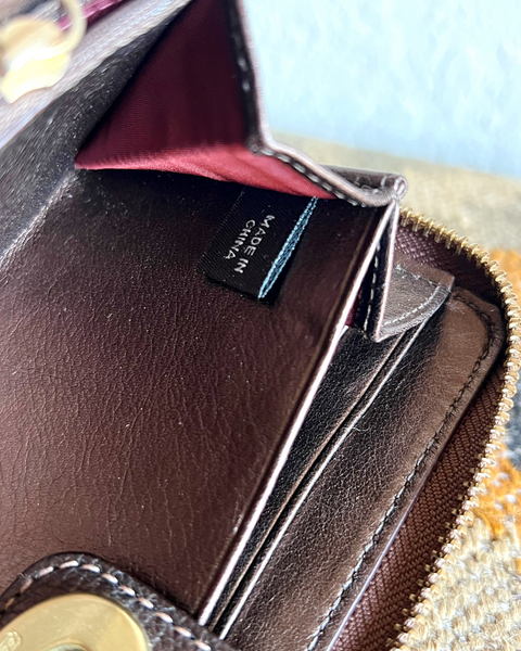 Coach Multi Patchwork Bleecker Accordion Zip Wallet