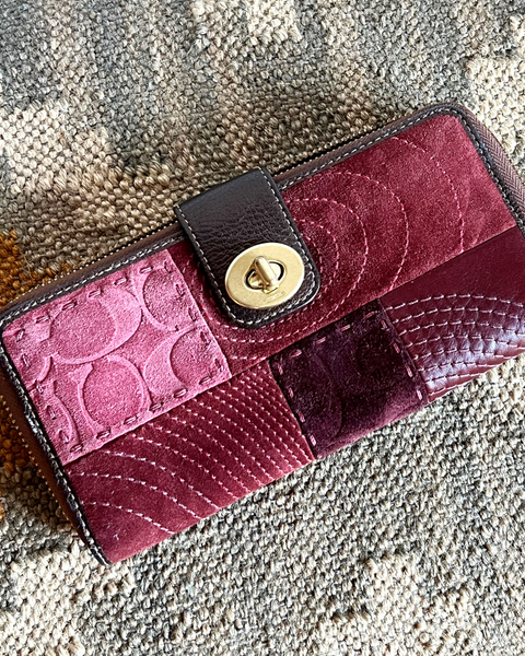 Coach Multi Patchwork Bleecker Accordion Zip Wallet