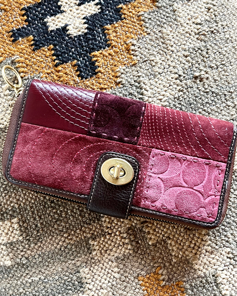 Coach Multi Patchwork Bleecker Accordion Zip Wallet