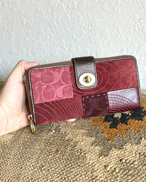 Coach Multi Patchwork Bleecker Accordion Zip Wallet
