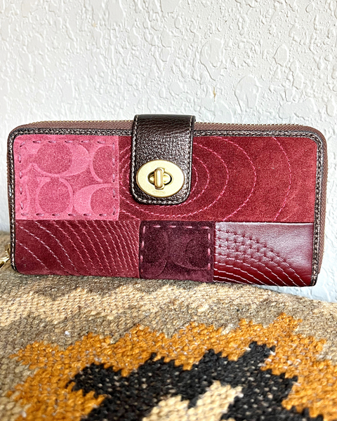 Coach Multi Patchwork Bleecker Accordion Zip Wallet