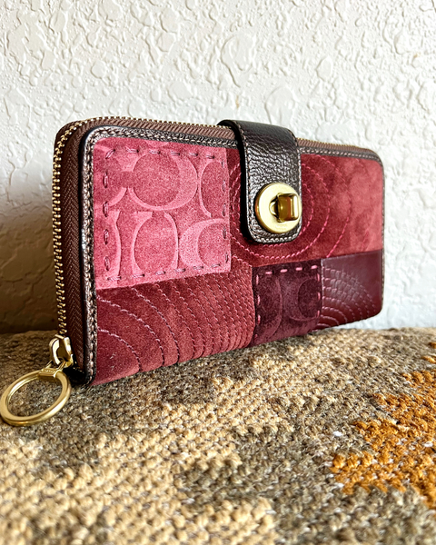Coach Multi Patchwork Bleecker Accordion Zip Wallet
