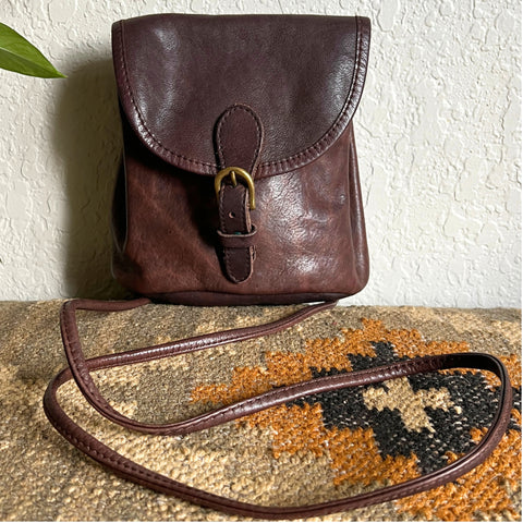Vintage GAP 90s Brown Leather Crossbody Purse