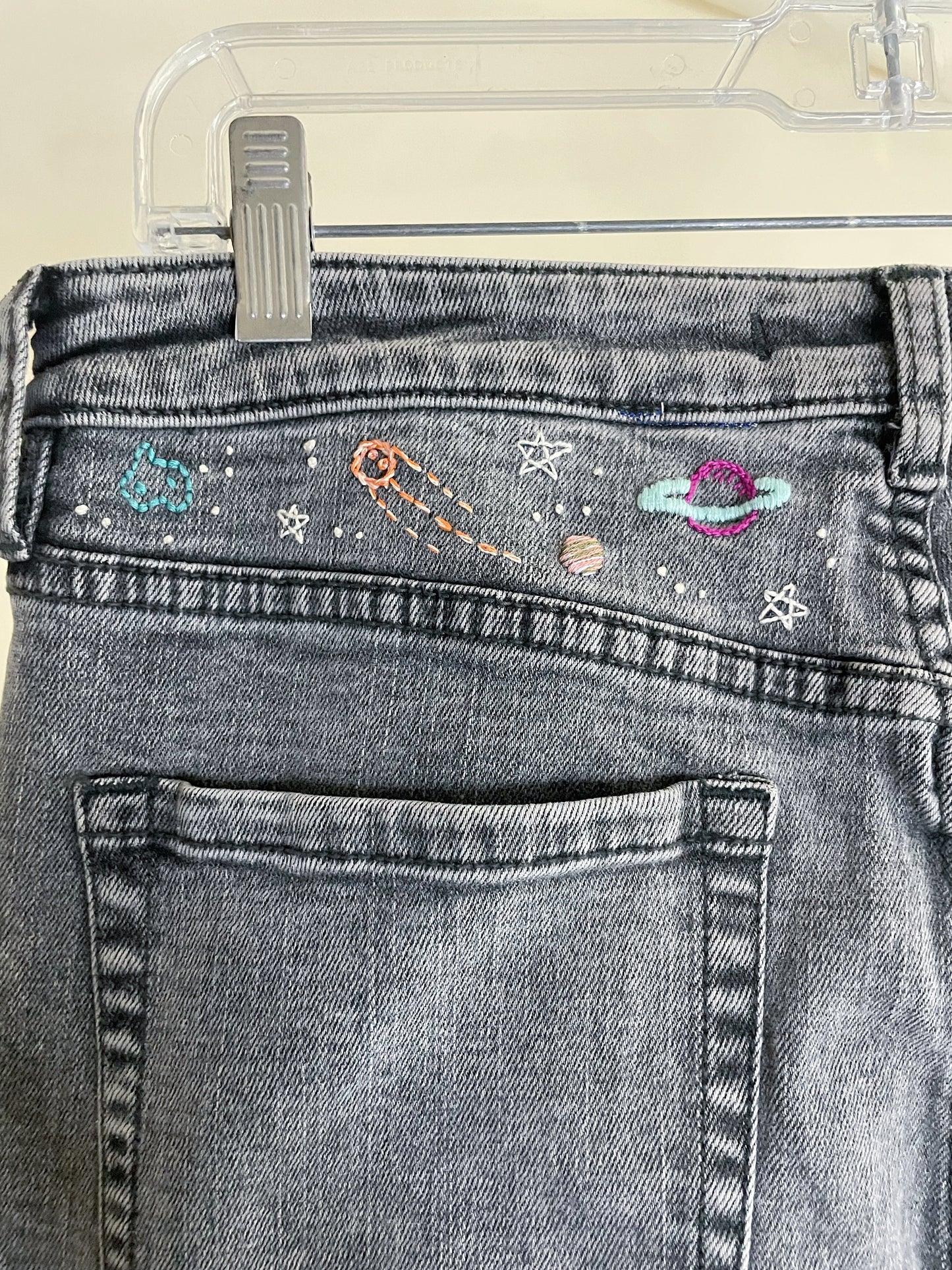 30 Waist Free People Cosmically Embroidered Jeans- M/Lg