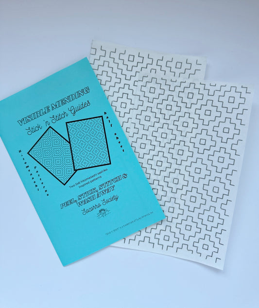 Sashiko Inspired Visible Mending Stick ‘n Stitch Patterns 1/2 sheet