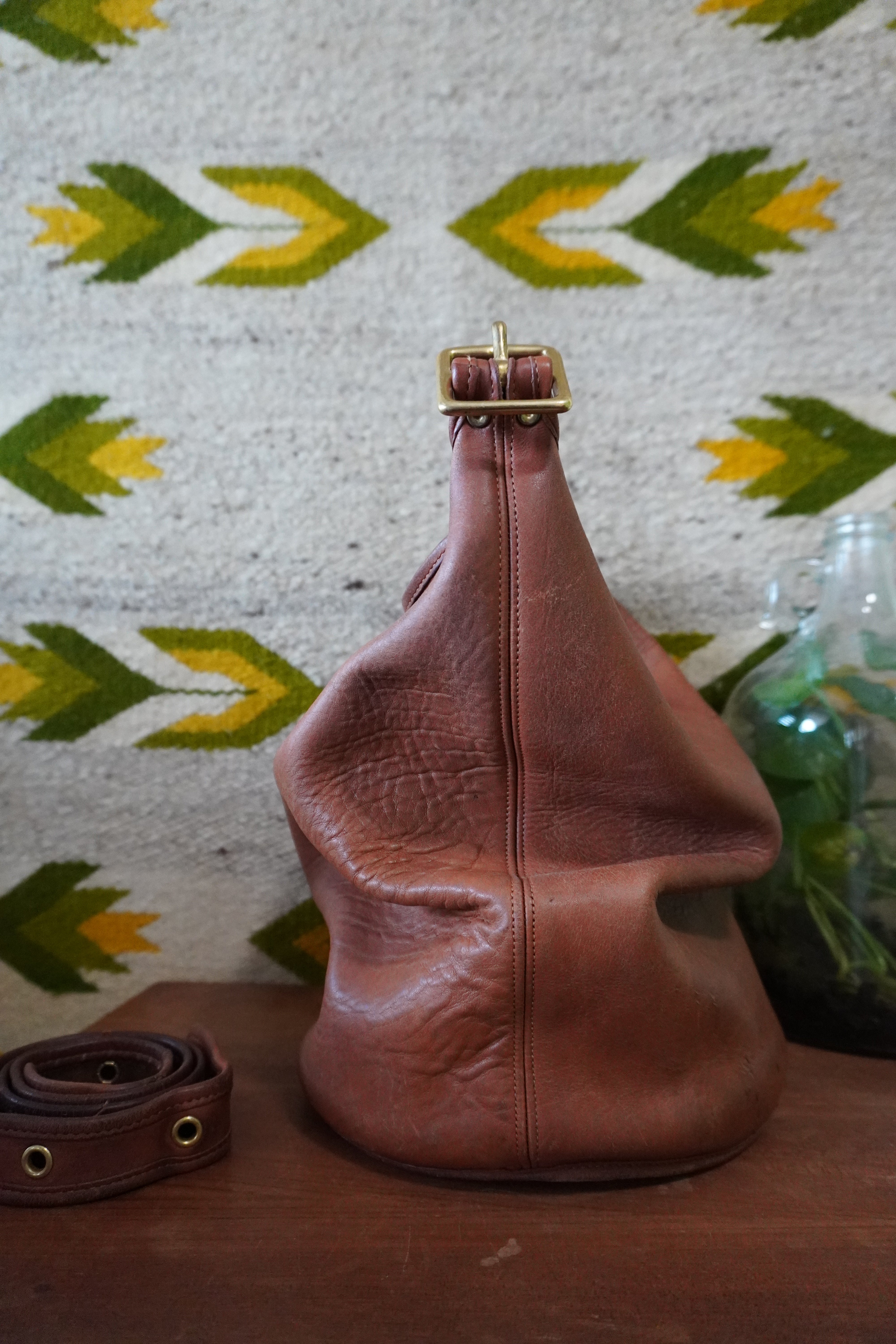 OLD COACH Leather Bucket Bag XL Brown Vintage COACH Brown Leather 