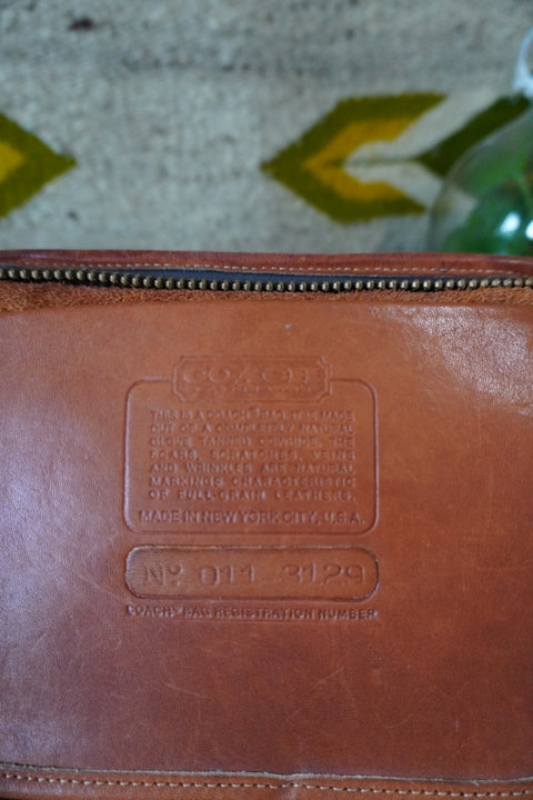 Vintage Coach 1970's Zippered Clutch 9455 British Tan
