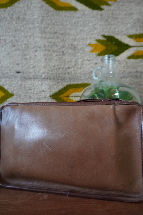 Vintage Coach 1970's Zippered Clutch 9455 Two-Toned Saddle