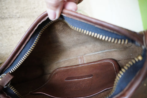 Vintage Coach 1970's Zippered Clutch 9455 Two-Toned Saddle