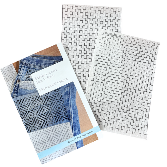 Sashiko Inspired Visible Mending Stick ‘n Stitch Patterns 1/2 sheet