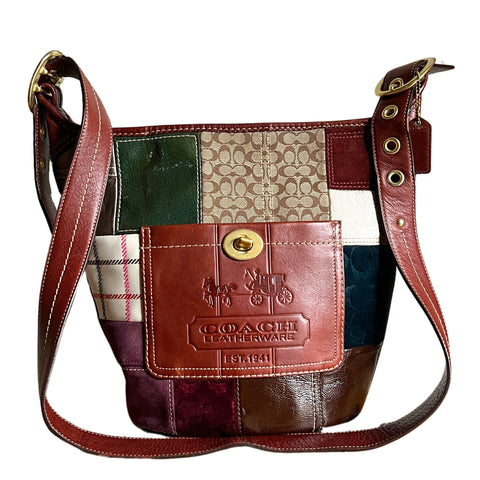 Vintage Coach Holiday Patchwork Bleecker Duffle CM357