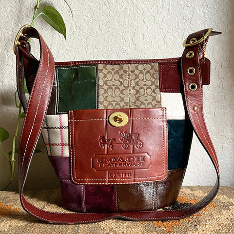 Vintage Coach Holiday Patchwork Bleecker Duffle CM357
