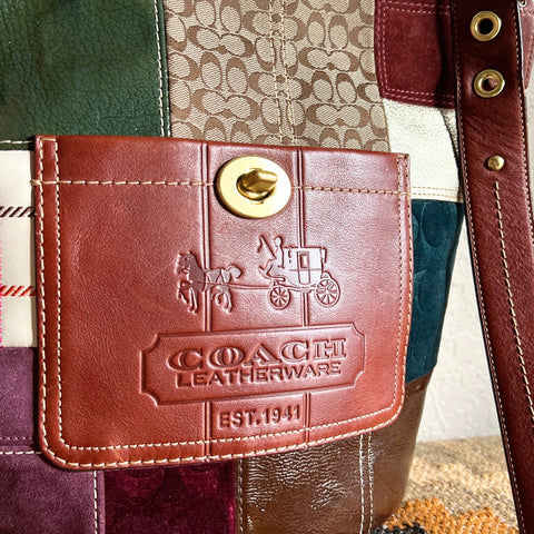 Vintage Coach Holiday Patchwork Bleecker Duffle CM357