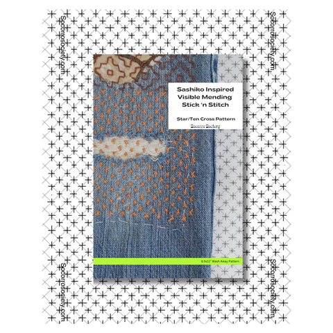 Sashiko Inspired Mending Star/Ten Cross Stick and Stitch Pattern