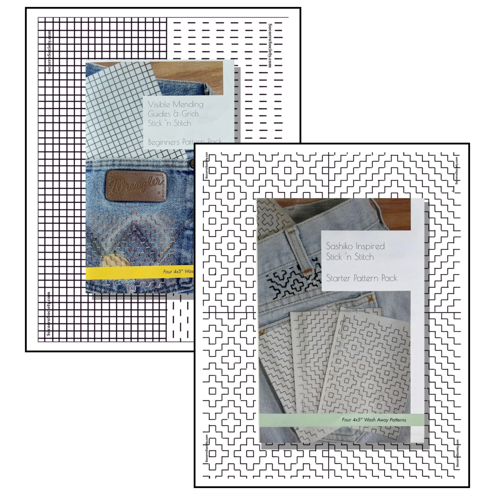 Visible Mending & Sashiko Inspired Patterns Starter Pack Bundle ...