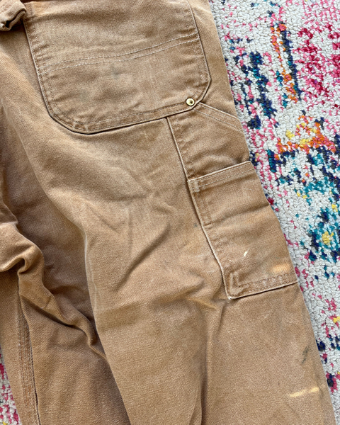 Vintage Carhartt Double Knee Tan Workwell Overalls – Size 36x32 (RO1 BRN)