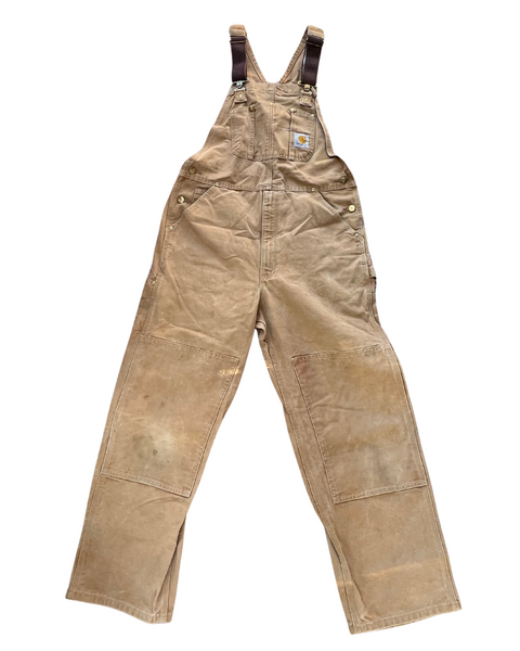 Vintage Carhartt Double Knee Tan Workwell Overalls – Size 36x32 (RO1 BRN)