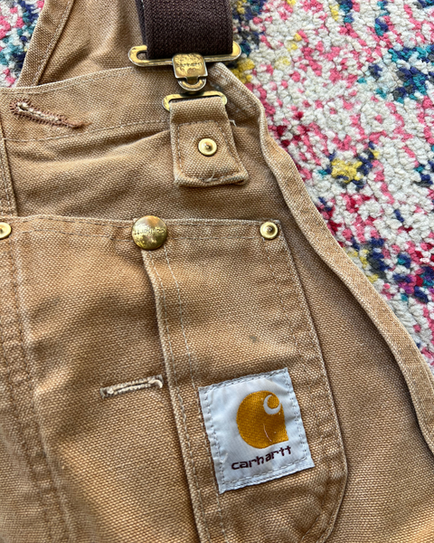 Vintage Carhartt Double Knee Tan Workwell Overalls – Size 36x32 (RO1 BRN)