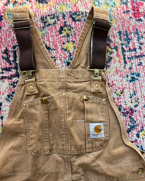 Vintage Carhartt Double Knee Tan Workwell Overalls – Size 36x32 (RO1 BRN)