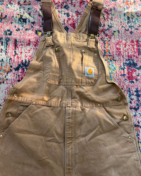 Vintage Carhartt Double Knee Tan Workwell Overalls – Size 36x32 (RO1 BRN)