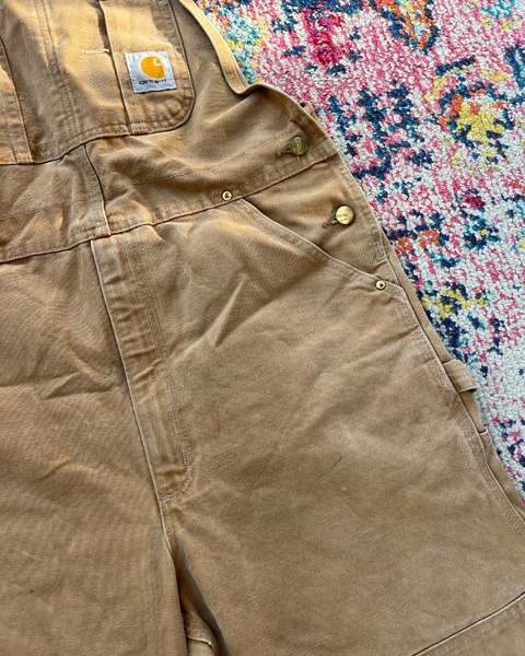 Vintage Carhartt Double Knee Tan Workwell Overalls – Size 36x32 (RO1 BRN)