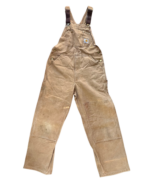 Vintage Carhartt Double Knee Tan Workwell Overalls – Size 36x32 (RO1 BRN)