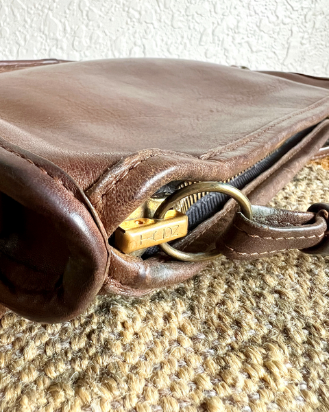 Vintage Coach 1970's Zippered Clutch 9455 Tabac
