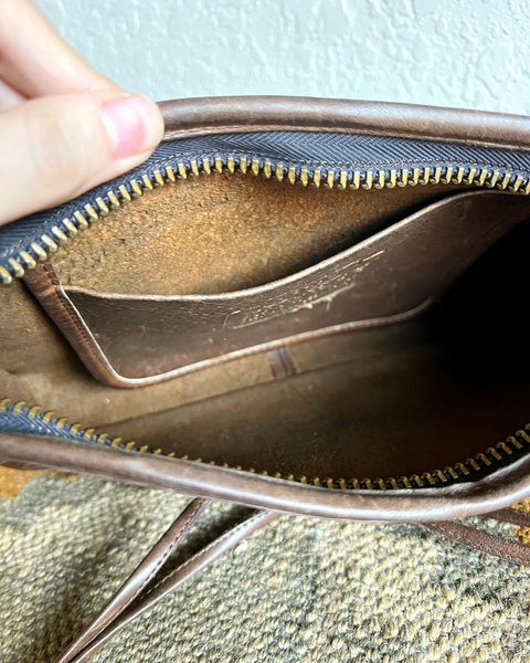 Vintage Coach 1970's Zippered Clutch 9455 Tabac