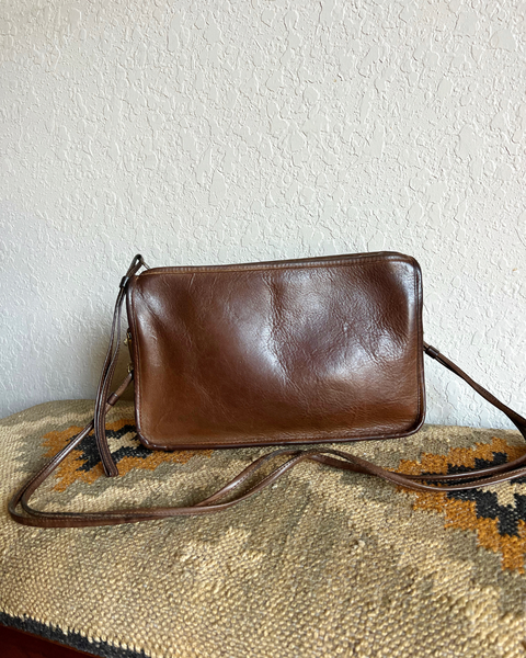 Vintage Coach 1970's Zippered Clutch 9455 Tabac