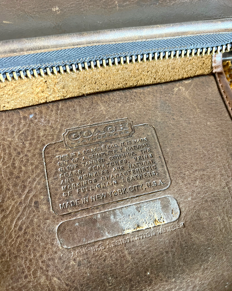 Vintage Coach 1970's Zippered Clutch 9455 Tabac